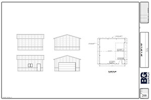 BG Supply 24x24x10 Pole Barn Kit Floor Plan