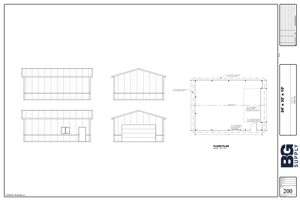 BG Supply 24x32x10 Pole Barn Kit Floor Plan